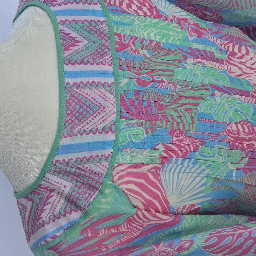Taj By Sabrina Crippa Tropical Zebra Caftan S Green Purple - Picture 13 of 16